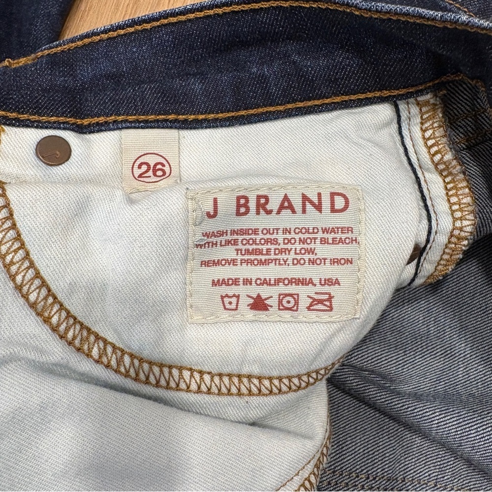 🌟J BRAND🌟 GIGI ANKLE MID CROPPED FLARE STRETCH JEANS DARK WASH SZ 26 - Picture 5 of 8